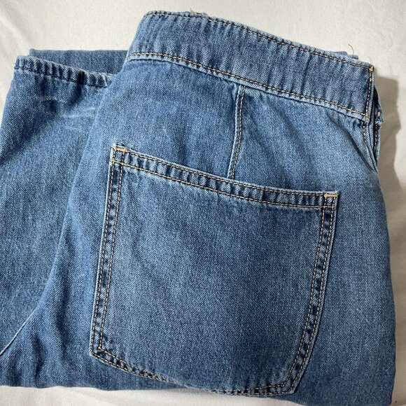 Hollister Overalls Womens Blue Denim Bib  Wide-Leg Adjustable Straps Size M - Picture 10 of 14